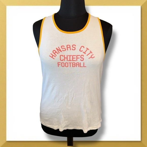JUNK FOOD CLOTHING KANSAS CITY CHIEFS WOMENS WHITE BINDING TANK TOP XXL - Picture 1 of 11